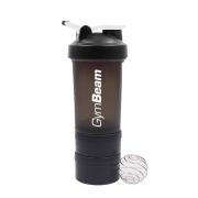 GymBeam shaker - vícedílný Blend Bottle Black White 600 ml